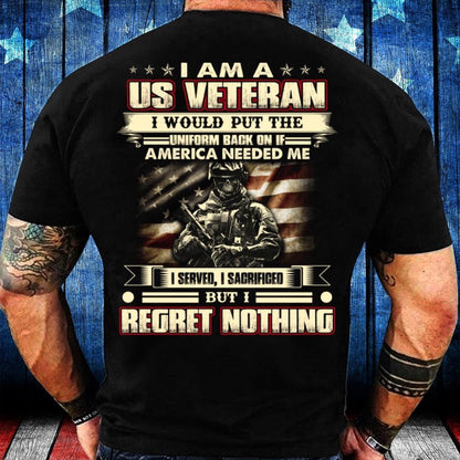 Veteran Tee Shirts, I Am A U.S. Veteran I Would Put The Uniform Back On If America Needed Me T-Shirt, Veterans Day Shirts