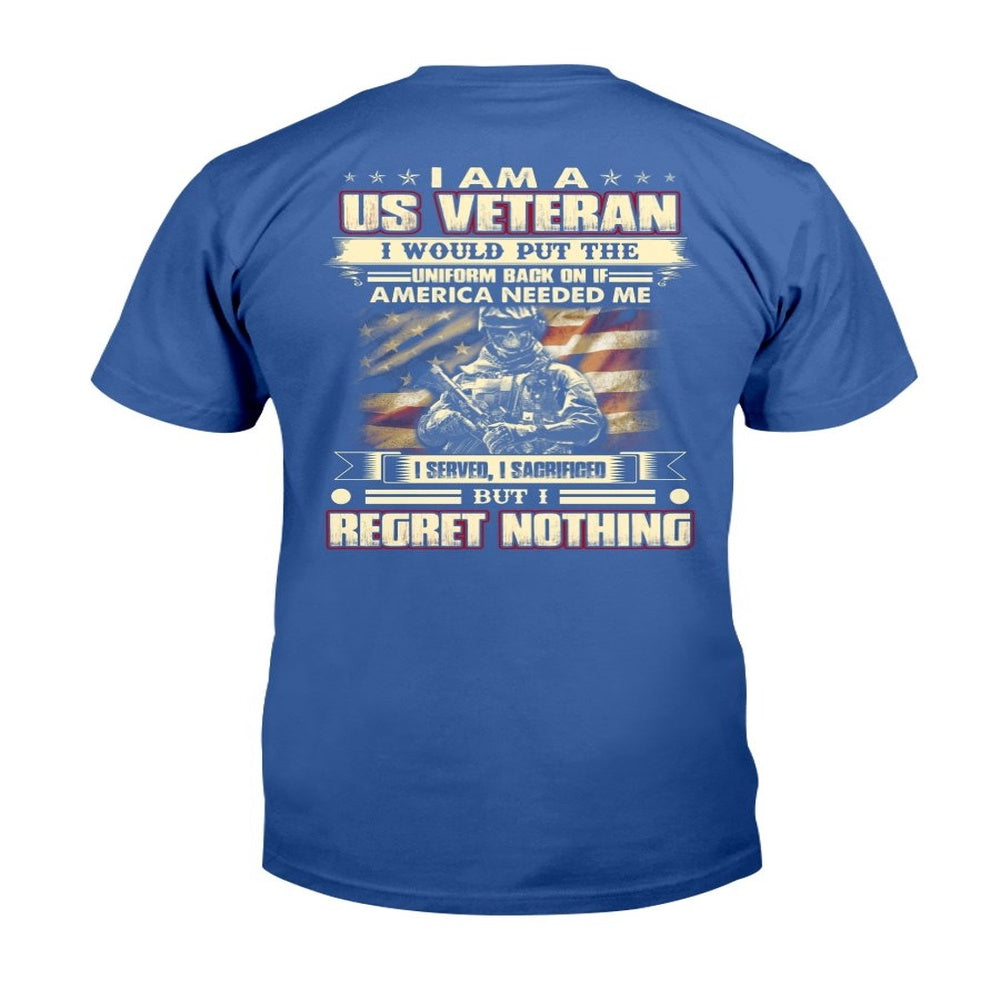 Veteran Tee Shirts, I Am A U.S. Veteran I Would Put The Uniform Back On If America Needed Me T-Shirt, Veterans Day Shirts