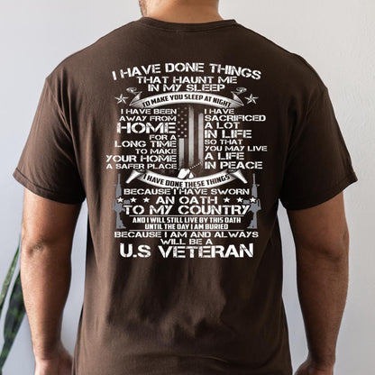 Veteran Tee Shirts, I Have Done Thing That Haunt Me In My Sleep T-Shirts, Veterans Day Shirts