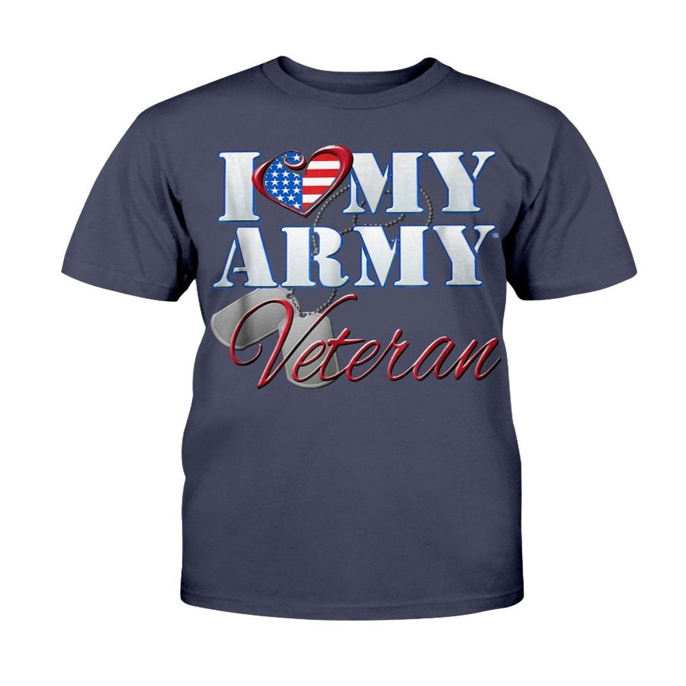 Veteran Tee Shirts, I Love My Army Veteran Shirt Patriotic Men Women T-Shirt, Veterans Day Shirts