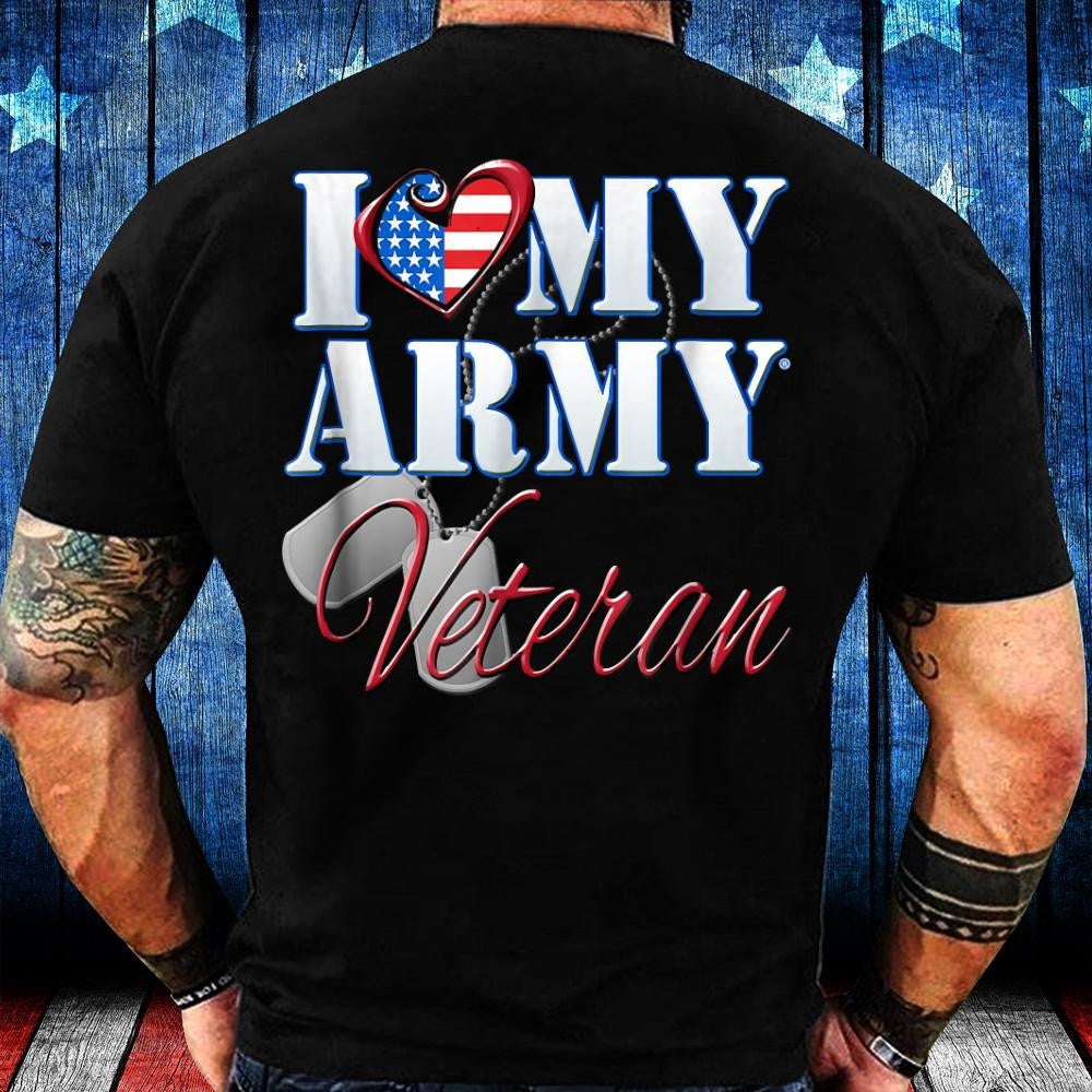 Veteran Tee Shirts, I Love My Army Veteran T-Shirt, Veterans Day Shirts