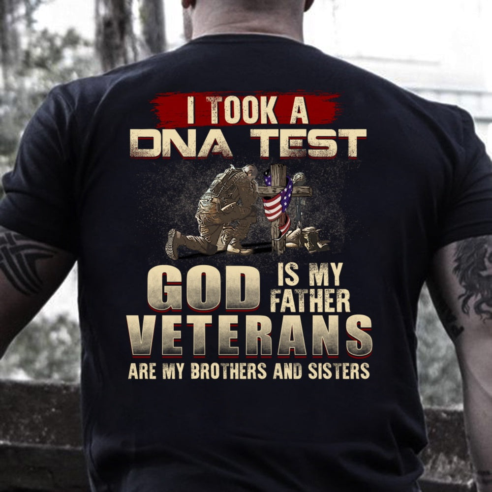 Veteran Tee Shirts, I Took A DNA Test God Is My Father Veterans Are My Brothers and Sisters Premium T-Shirt, Veterans Day Shirts