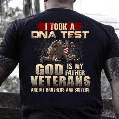 Veteran Tee Shirts, I Took A DNA Test God Is My Father Veterans Are My Brothers and Sisters Premium T-Shirt, Veterans Day Shirts