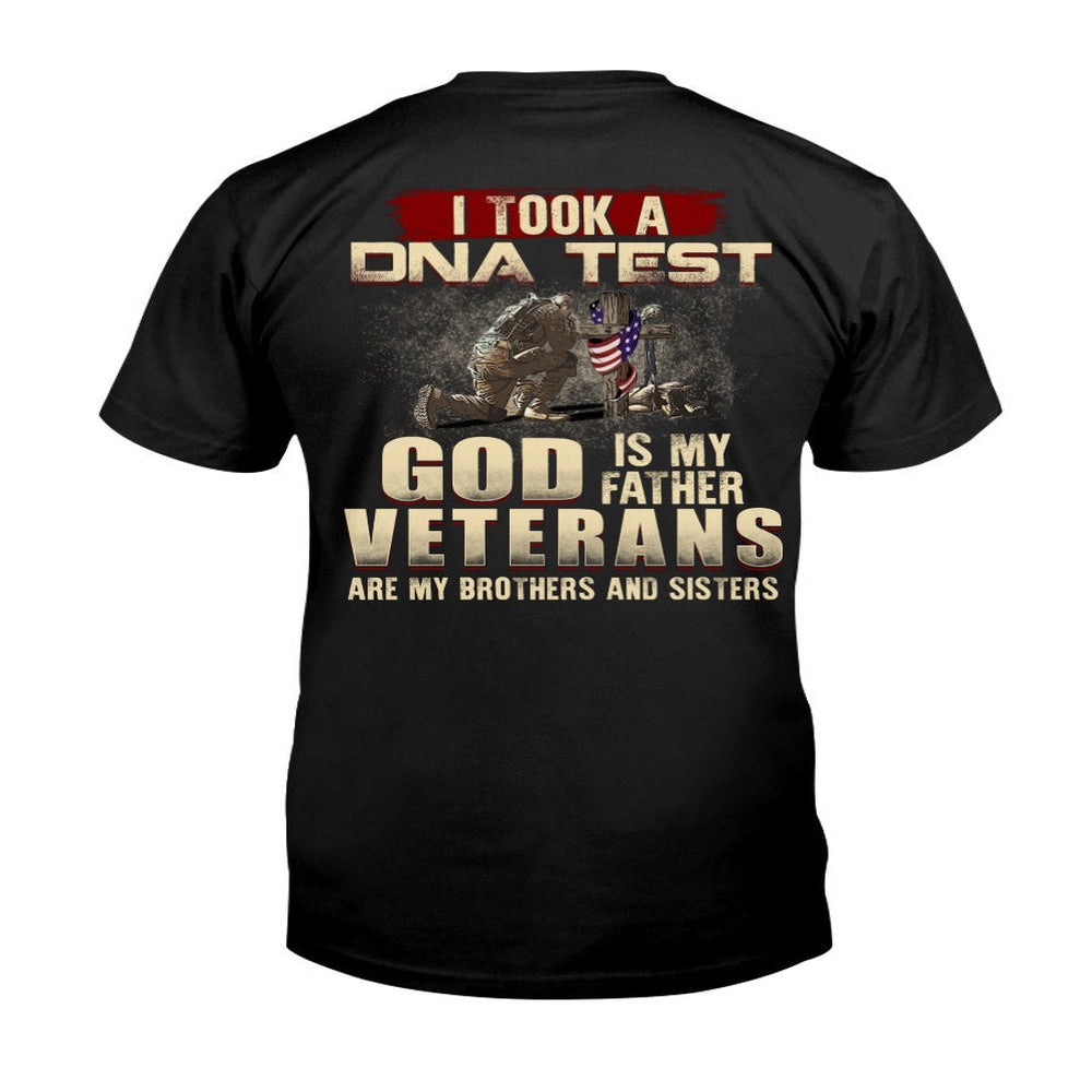 Veteran Tee Shirts, I Took A DNA Test God Is My Father Veterans Are My Brothers and Sisters Premium T-Shirt, Veterans Day Shirts
