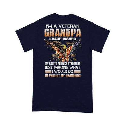 Veteran Tee Shirts, I'm A Grumpy Veteran Grandpa I Would Do To Protect My Grandkids Premium T-shirt, Veterans Day Shirts