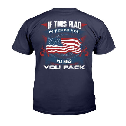 Veteran Tee Shirts, If This Flag Offends You I'll Help You Pack American Flag T-Shirt, Veterans Day Shirts