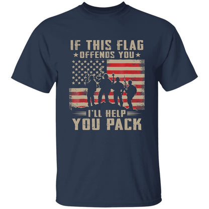 Veteran Tee Shirts, If This Flag Offends You I'll Help You Pack American Flag T Shirt, Veterans Day Shirts