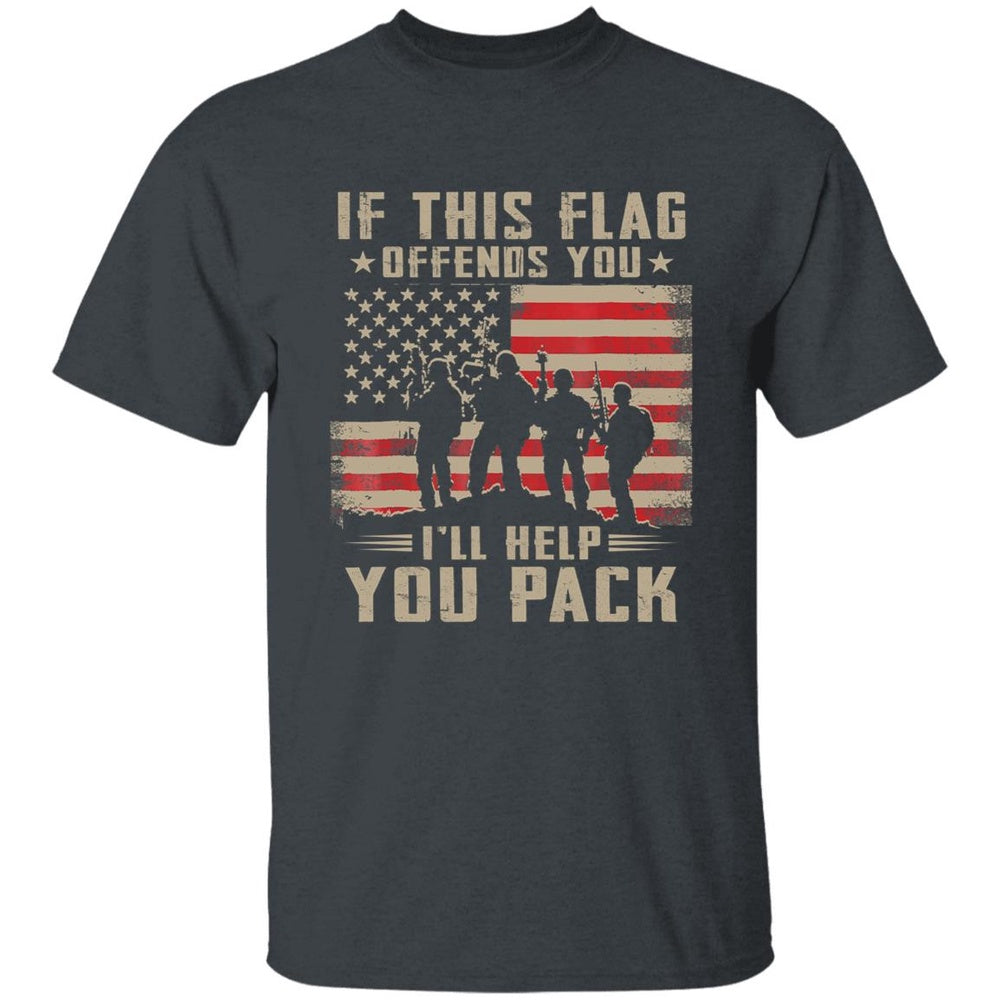Veteran Tee Shirts, If This Flag Offends You I'll Help You Pack American Flag T Shirt, Veterans Day Shirts
