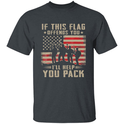 Veteran Tee Shirts, If This Flag Offends You I'll Help You Pack American Flag T Shirt, Veterans Day Shirts
