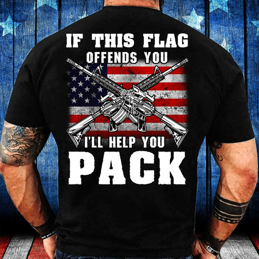 Veteran Tee Shirts, If This Flag Offends You I'll Help You Pack T-Shirt, Veterans Day Shirts