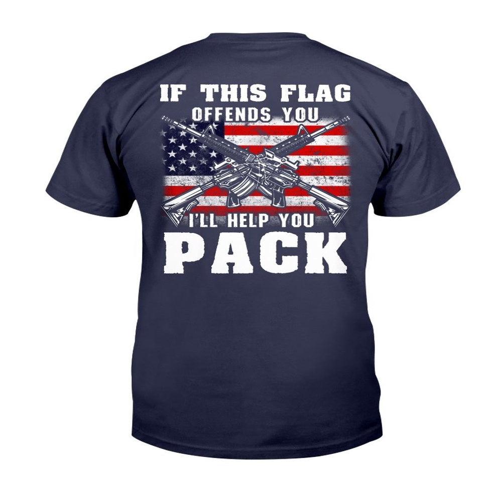 Veteran Tee Shirts, If This Flag Offends You I'll Help You Pack T-Shirt, Veterans Day Shirts