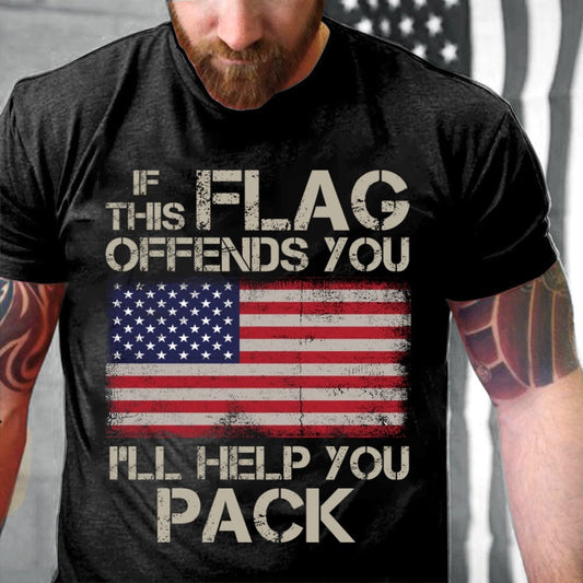 Veteran Tee Shirts, If This Flag Offends You I'll Help You Pack T Shirt, Veterans Day Shirts