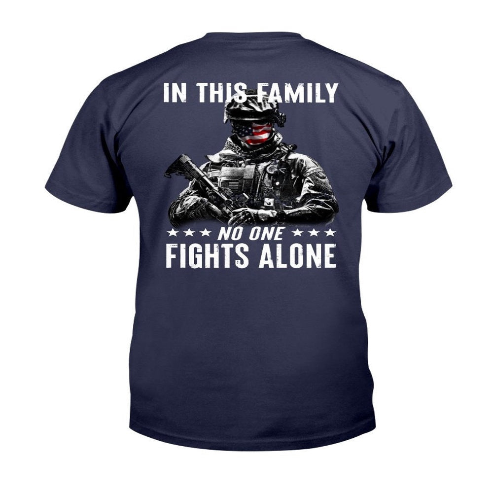 Veteran Tee Shirts, In This Family No One Fights Alone T-Shirt, Veterans Day Shirts
