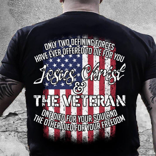 Veteran Tee Shirts, Jesus Christ And The Veteran T Shirt, Veterans Day Shirts
