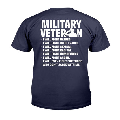 Veteran Tee Shirts, Military Veteran I Will Fight Anger T-Shirt, Veterans Day Shirts