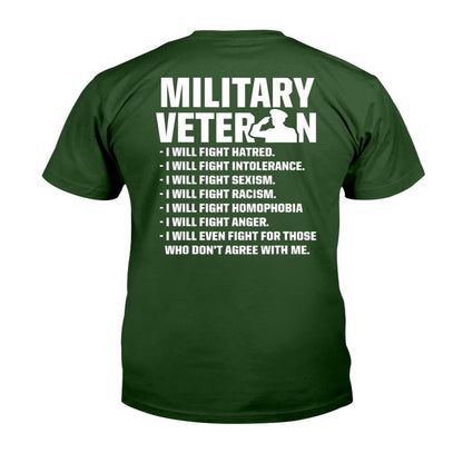 Veteran Tee Shirts, Military Veteran I Will Fight Anger T-Shirt, Veterans Day Shirts