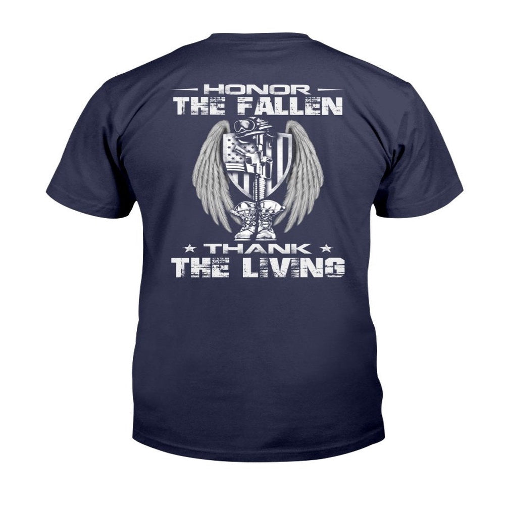 Veteran Tee Shirts, Patriotic Shirt Honor The Fallen Thank The Living T-Shirt, Veterans Day Shirts