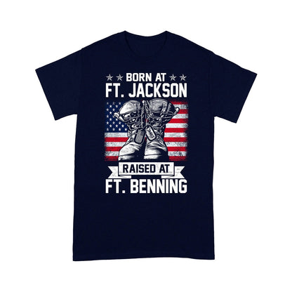 Veteran Tee Shirts, Personalized Veteran Shirt Born At Ft. Jackson Raised At Ft. Benning Personalized Gift T-Shirt, Veterans Day Shirts