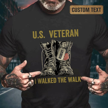 Veteran Tee Shirts, Personalized Veteran Shirt I Walked The Walk TShirt, Veterans Day Shirts
