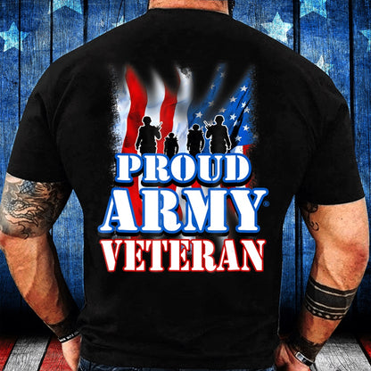 Veteran Tee Shirts, Proud Army Veteran Shirt Patriotic USA Flag T-Shirt, Veterans Day Shirts