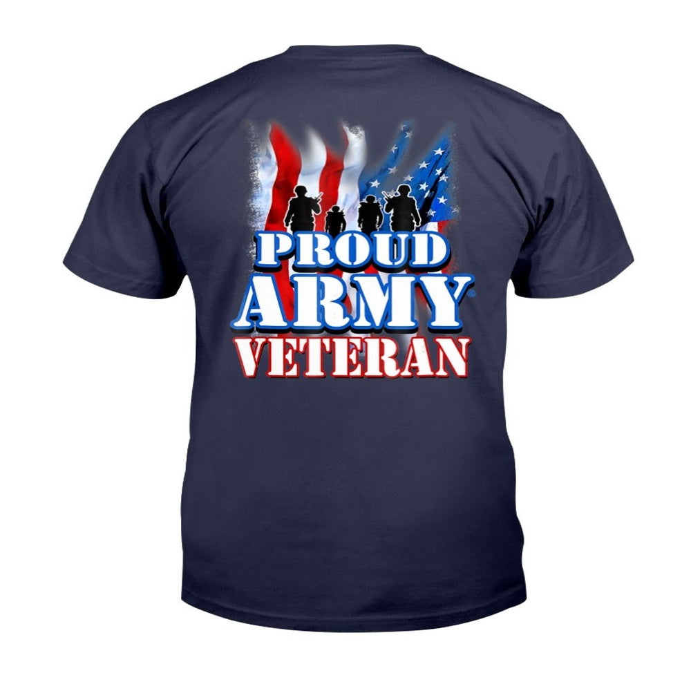 Veteran Tee Shirts, Proud Army Veteran Shirt Patriotic USA Flag T-Shirt, Veterans Day Shirts