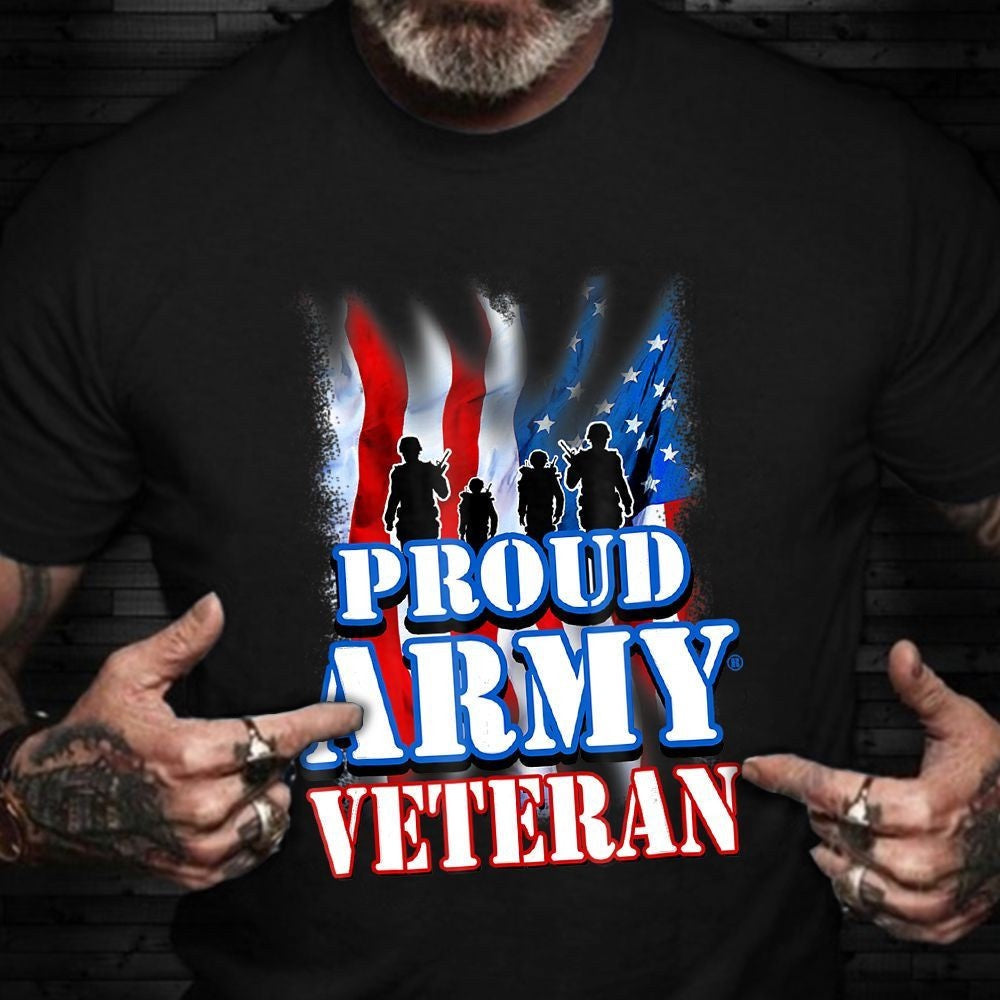 Veteran Tee Shirts, Proud Army Veteran T-Shirt Happy Veterans Day  American Patriot Shirts Gift For Army Man, Veterans Day Shirts