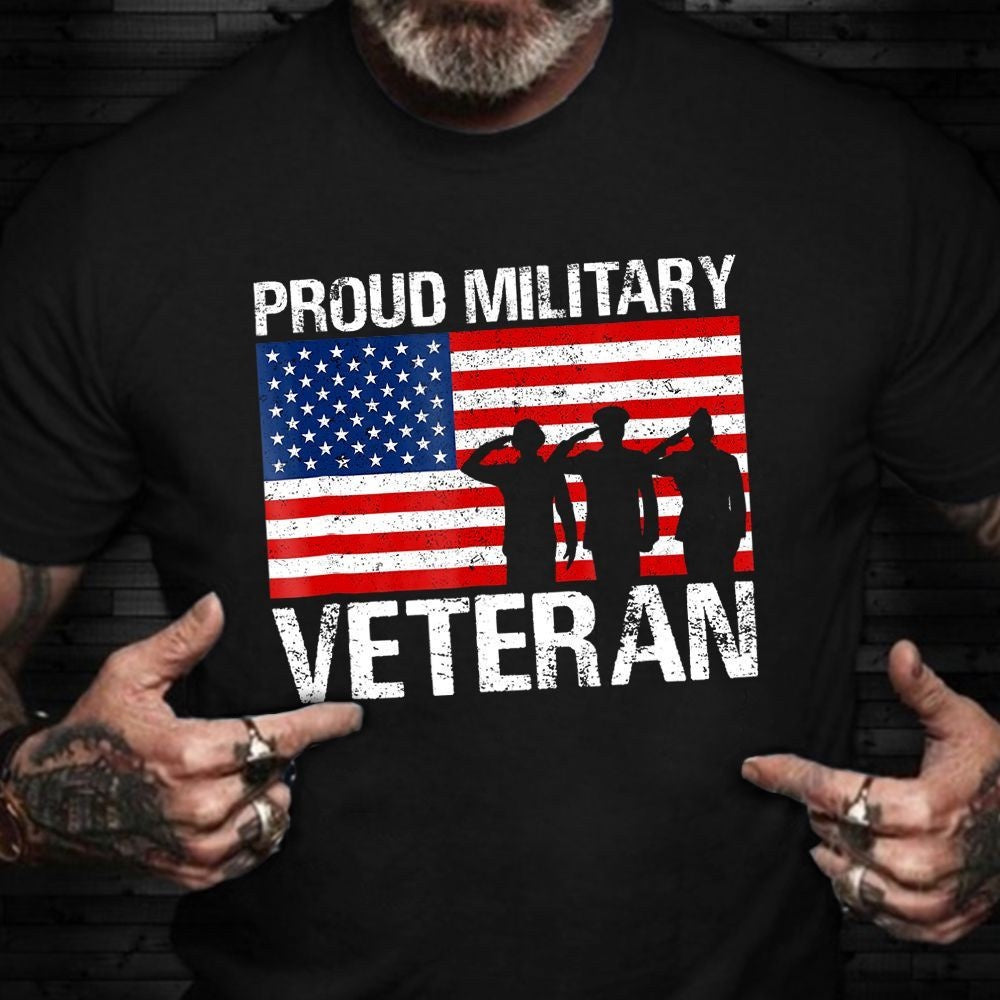 Veteran Tee Shirts, Proud Military Veteran Shirt Honoring American Veteran T-Shirt Military Retirement Gifts, Veterans Day Shirts