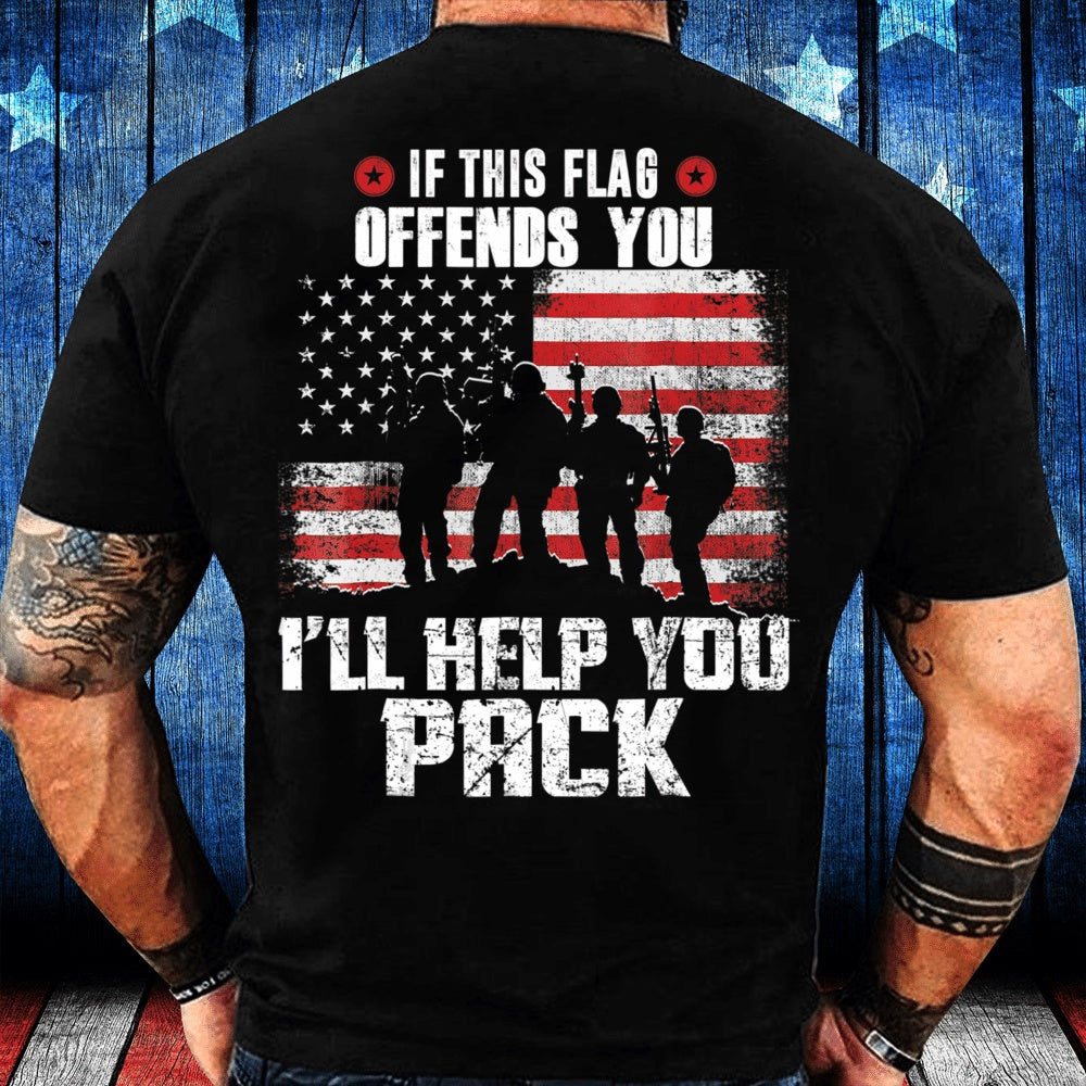 Veteran Tee Shirts, Proud Veteran American Shirt Gifts If This Flag Offends You T-Shirt, Veterans Day Shirts