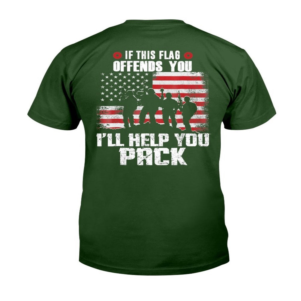 Veteran Tee Shirts, Proud Veteran American Shirt Gifts If This Flag Offends You T-Shirt, Veterans Day Shirts