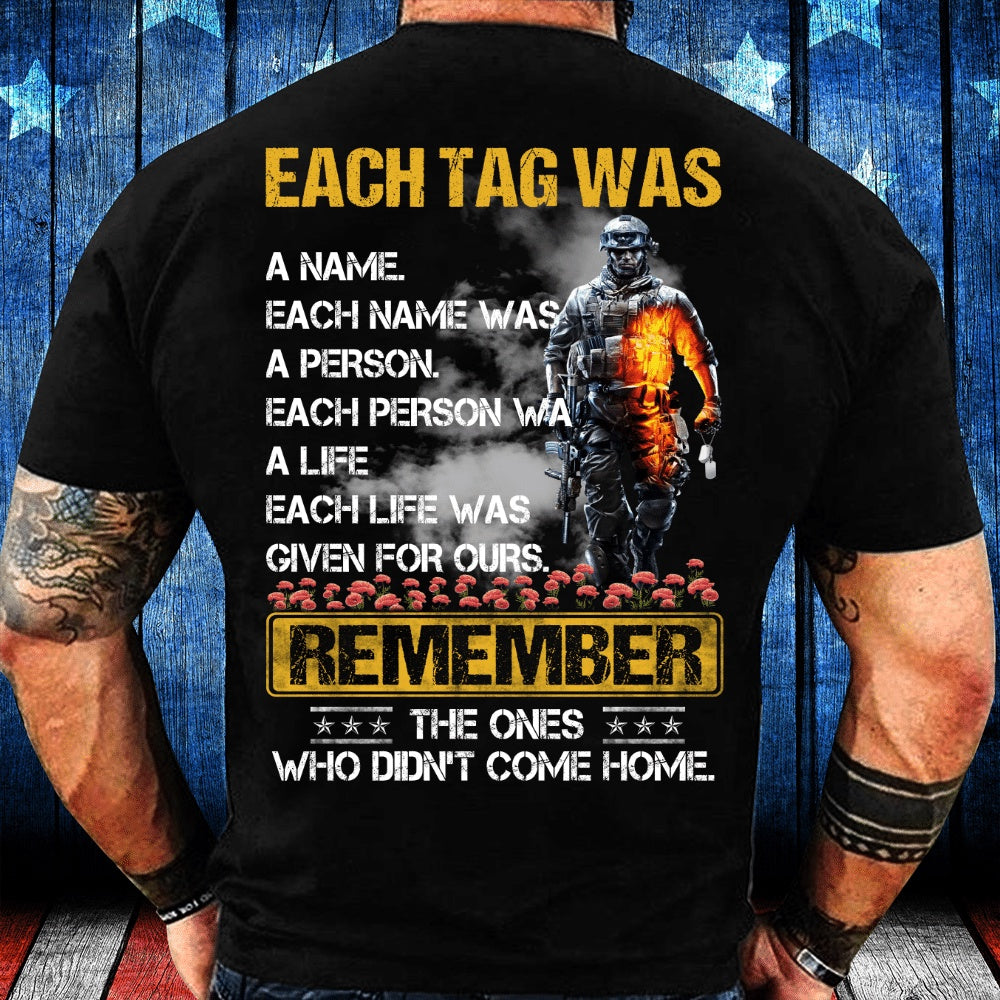 Veteran Tee Shirts, Remember The Ones Who Didn't Come Home T-Shirt, Veterans Day Shirts
