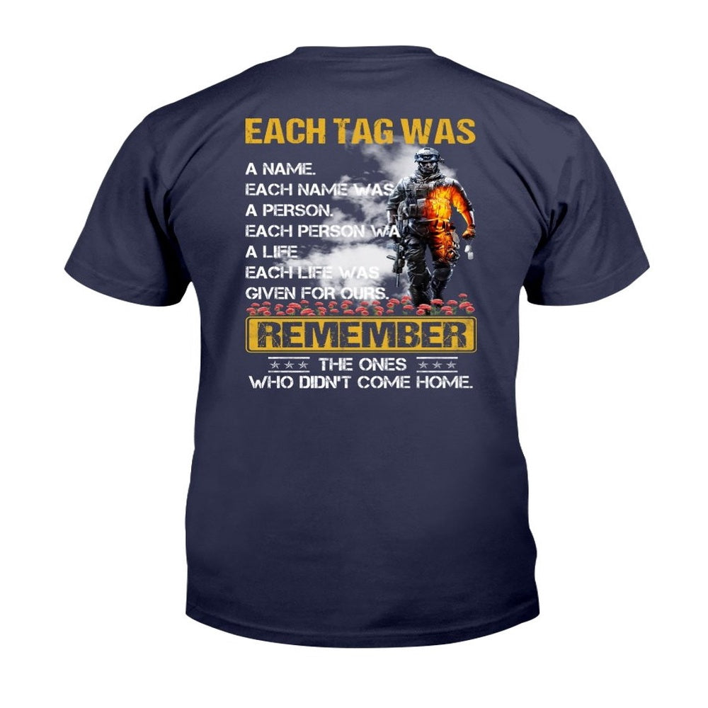 Veteran Tee Shirts, Remember The Ones Who Didn't Come Home T-Shirt, Veterans Day Shirts