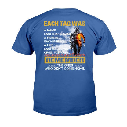 Veteran Tee Shirts, Remember The Ones Who Didn't Come Home T-Shirt, Veterans Day Shirts