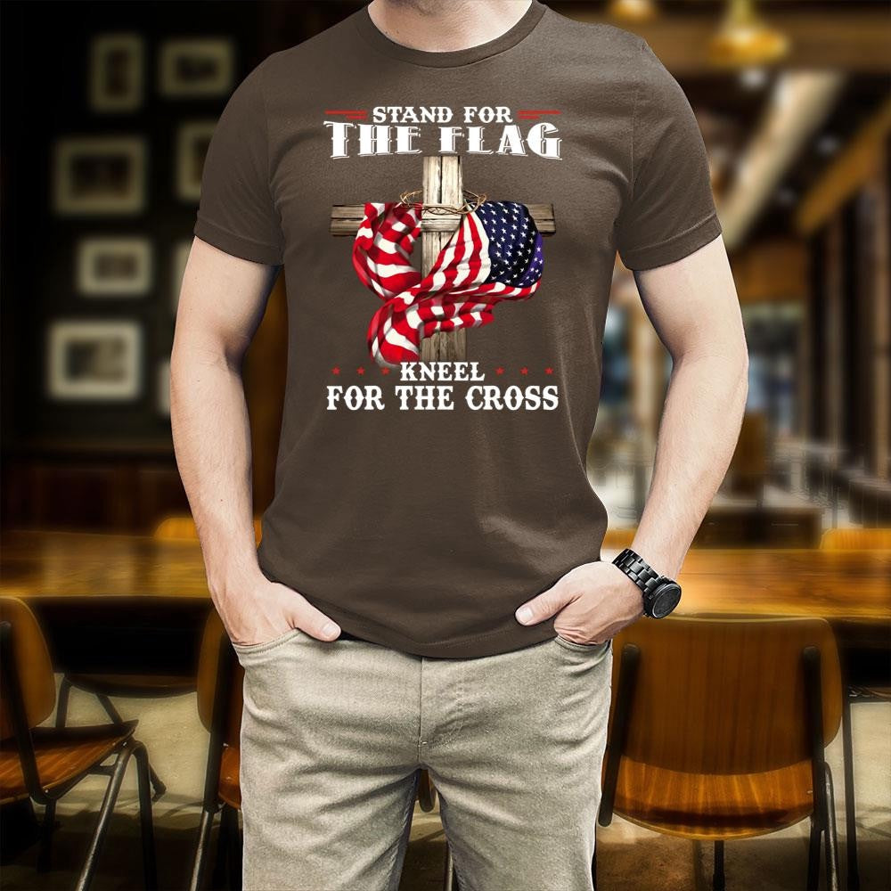 Veteran Tee Shirts, Stand For The Flag Kneel For The Cross T-Shirt, Veterans Day Shirts