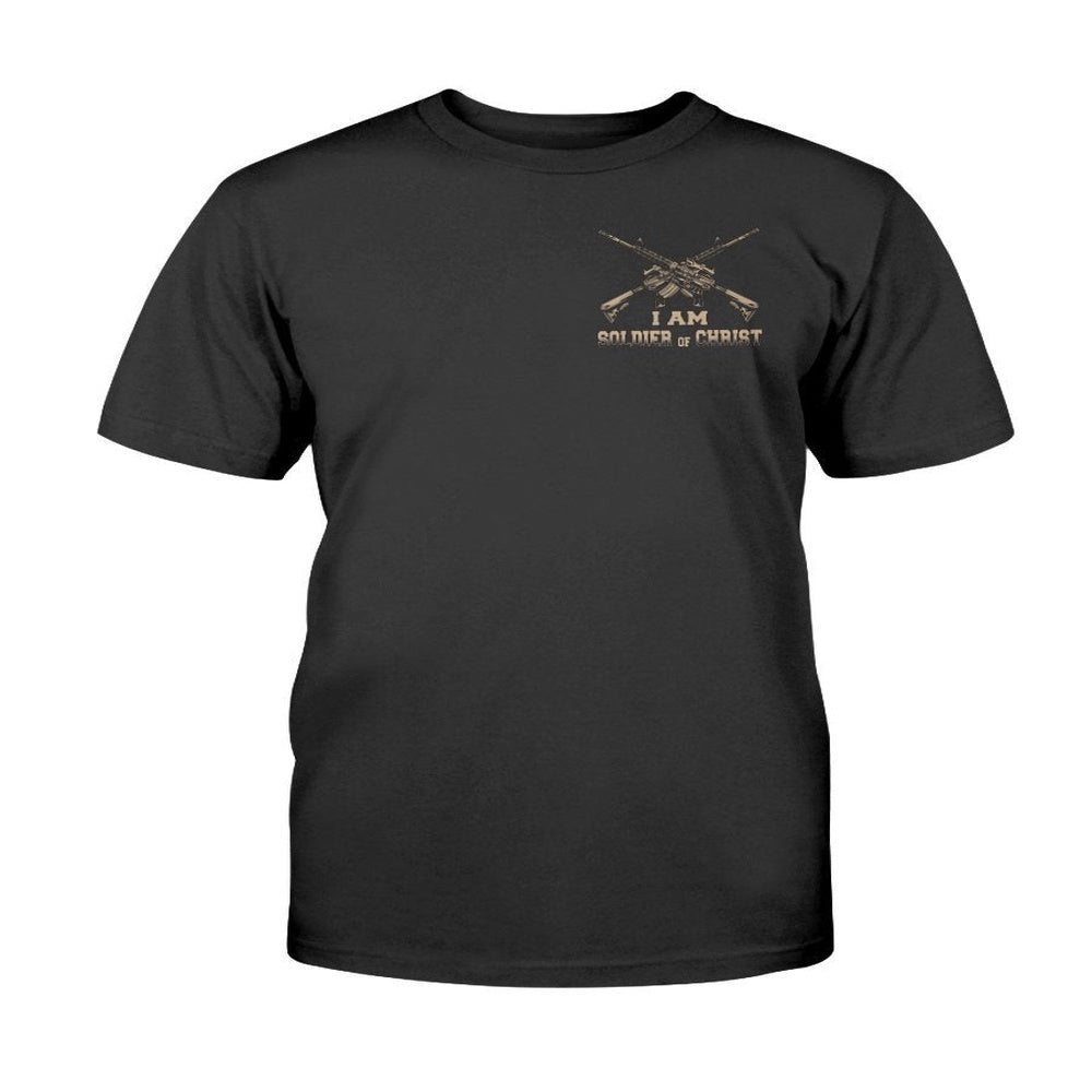 Veteran Tee Shirts, The Devil Whispered In My Ear A Soldier Of Christ Double Printed T-Shirt, Veterans Day Shirts