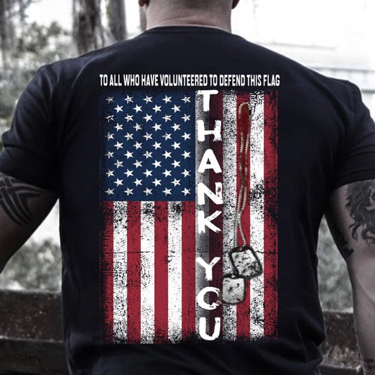 Veteran Tee Shirts, To All Who Defend The Flag Thank You T-Shirt, Veterans Day Shirts