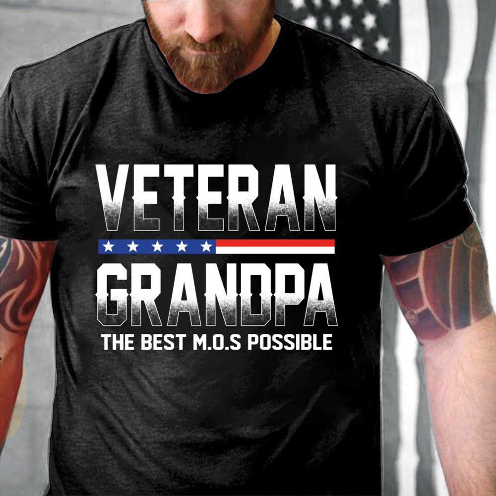 Veteran Tee Shirts, Veteran Grandpa The Best M.O.S Possible T-Shirt, Veterans Day Shirts