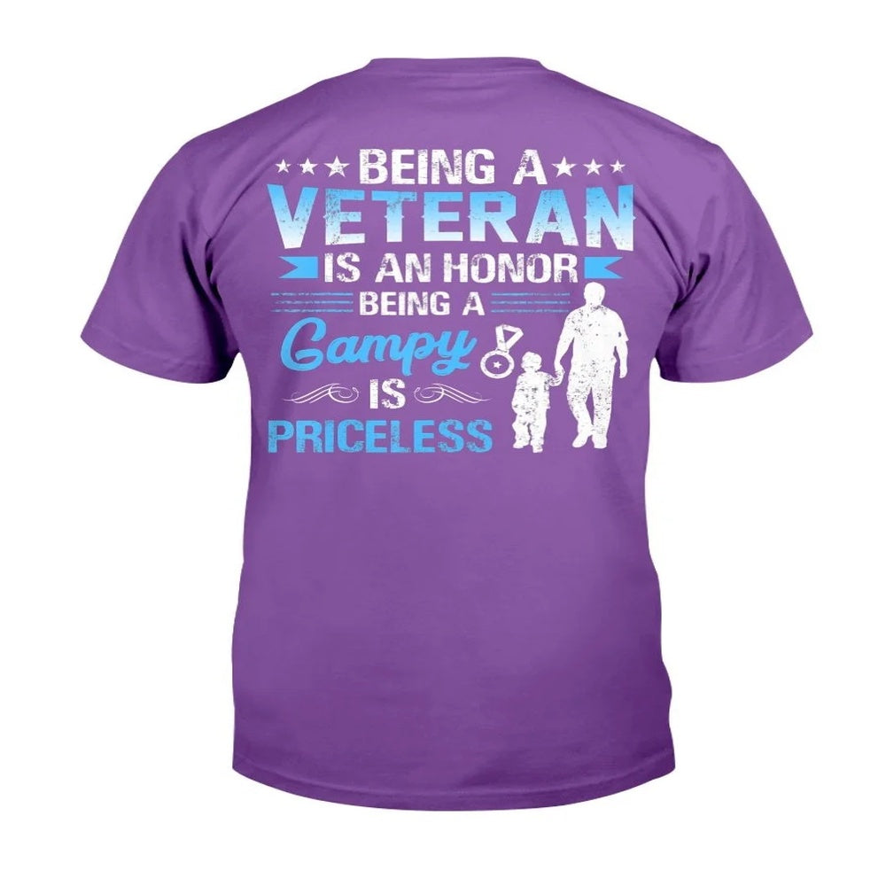 Veteran Tee Shirts, Veteran Shirt Being A Veteran Is An Honor Being A Gampy Is Priceless T-Shirt, Veterans Day Shirts