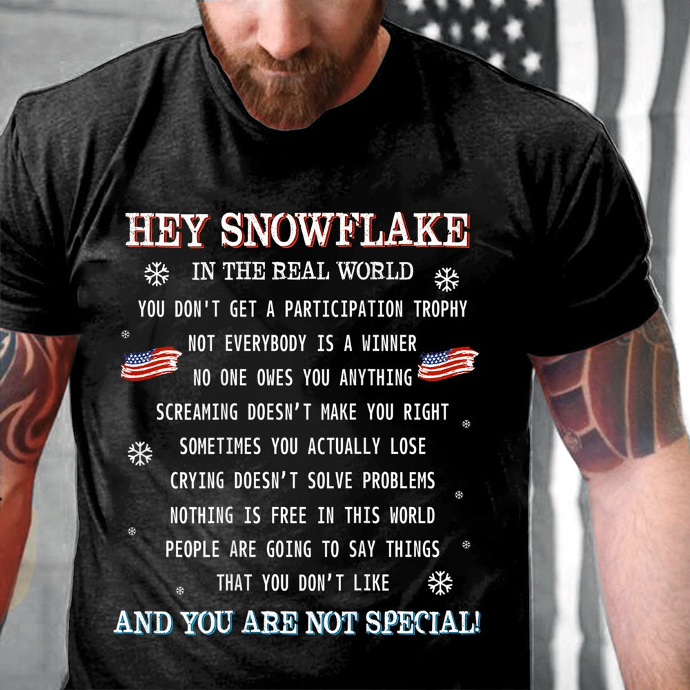 Veteran Tee Shirts, Veteran Shirt Hey Snowflake The Real World Veteran T-Shirt, Veterans Day Shirts