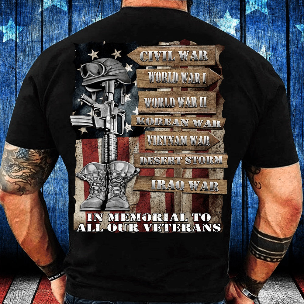 Veteran Tee Shirts, Veteran Shirt In Memorial To All Our Veterans T-Shirt, Veterans Day Shirts