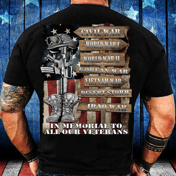 Veteran Tee Shirts, Veteran Shirt In Memorial To All Our Veterans T-Shirt, Veterans Day Shirts