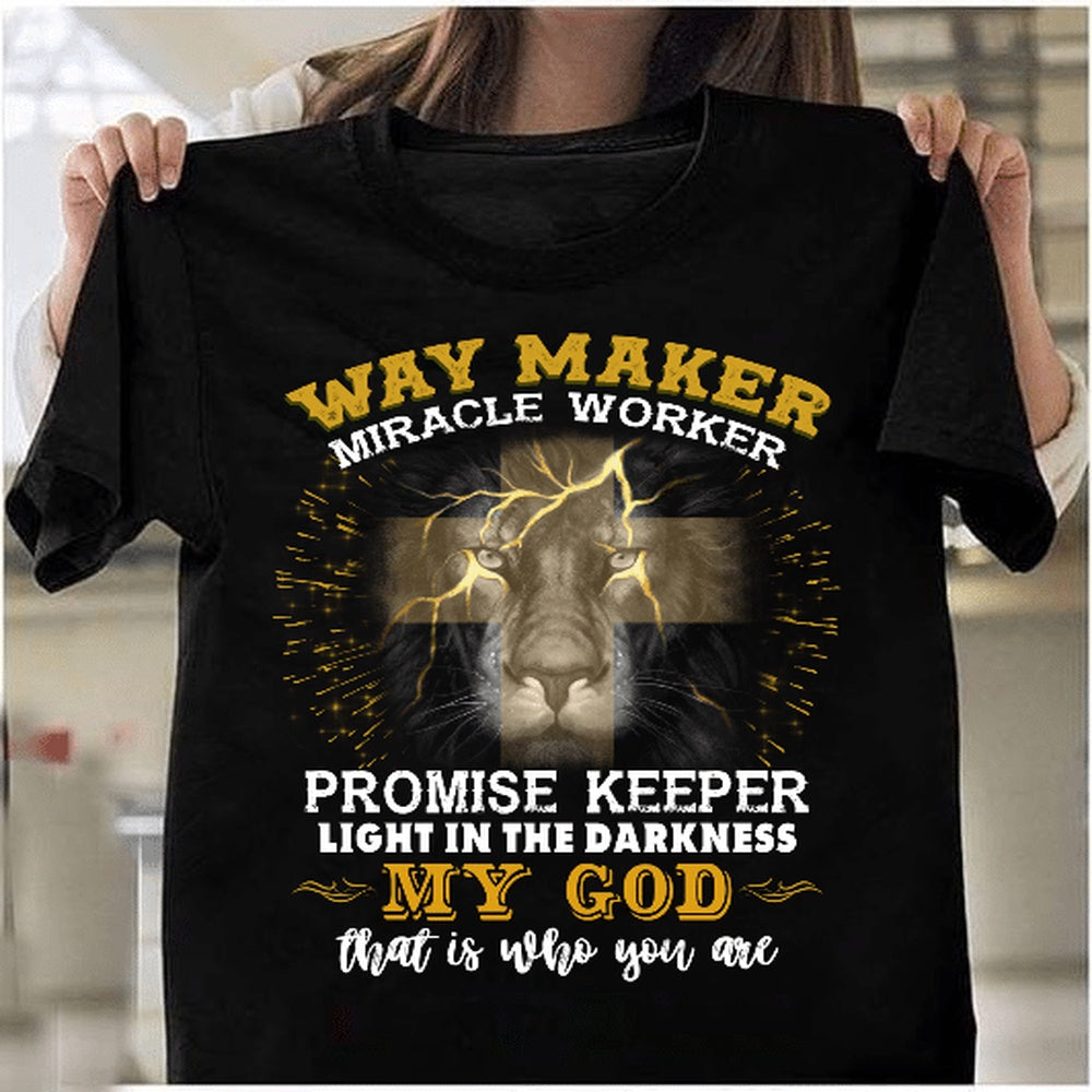 Veteran Tee Shirts, Way Maker Miracle Worker Promise Keeper Light In The Darkness My God T-Shirt, Veterans Day Shirts