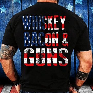 Veteran Tee Shirts, Whiskey Bacon & Guns Veteran T-Shirt, Veterans Day Shirts