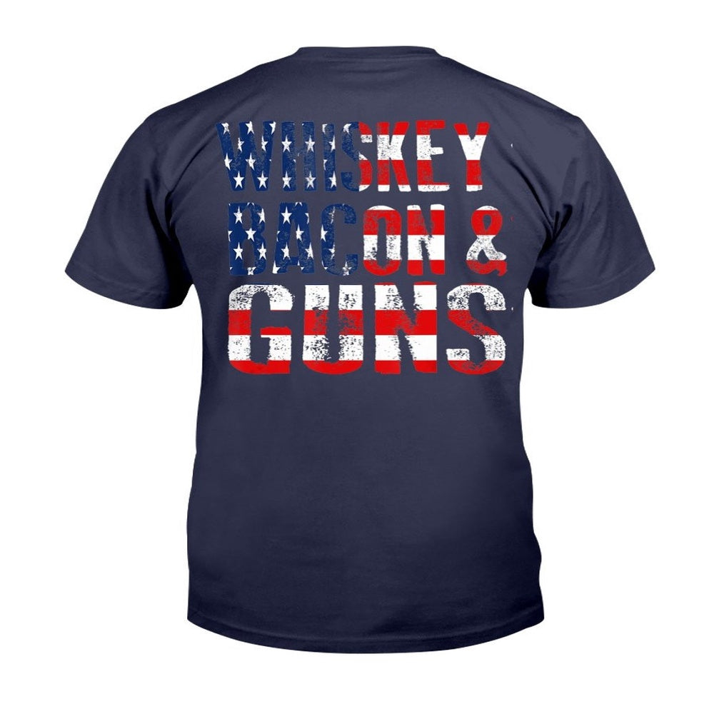 Veteran Tee Shirts, Whiskey Bacon & Guns Veteran T-Shirt, Veterans Day Shirts