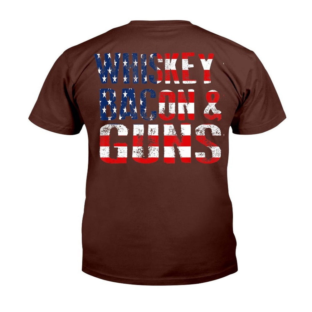 Veteran Tee Shirts, Whiskey Bacon & Guns Veteran T-Shirt, Veterans Day Shirts