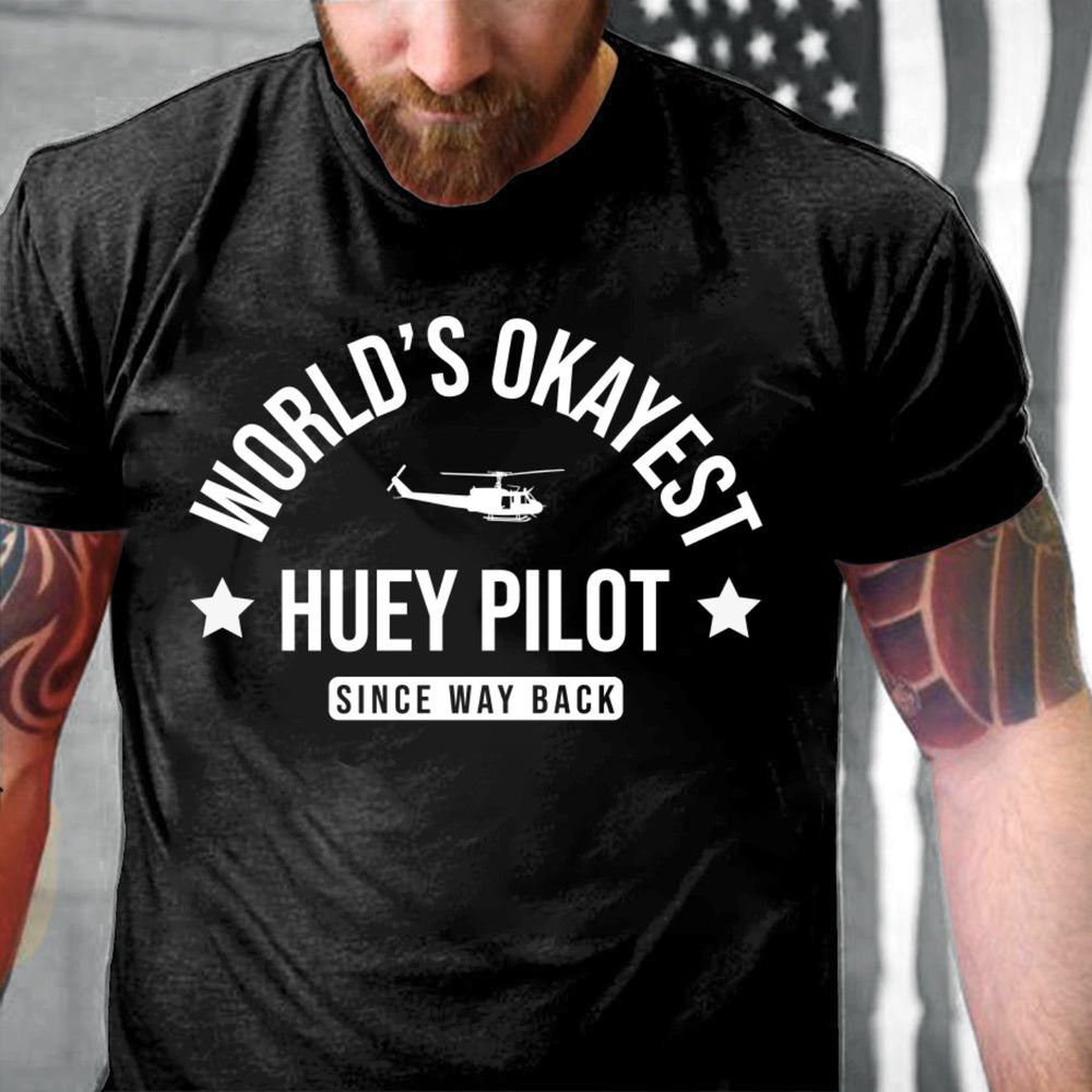 Veteran Tee Shirts, World's Okavest Huey Pilot Classic T-Shirt, Veterans Day Shirts