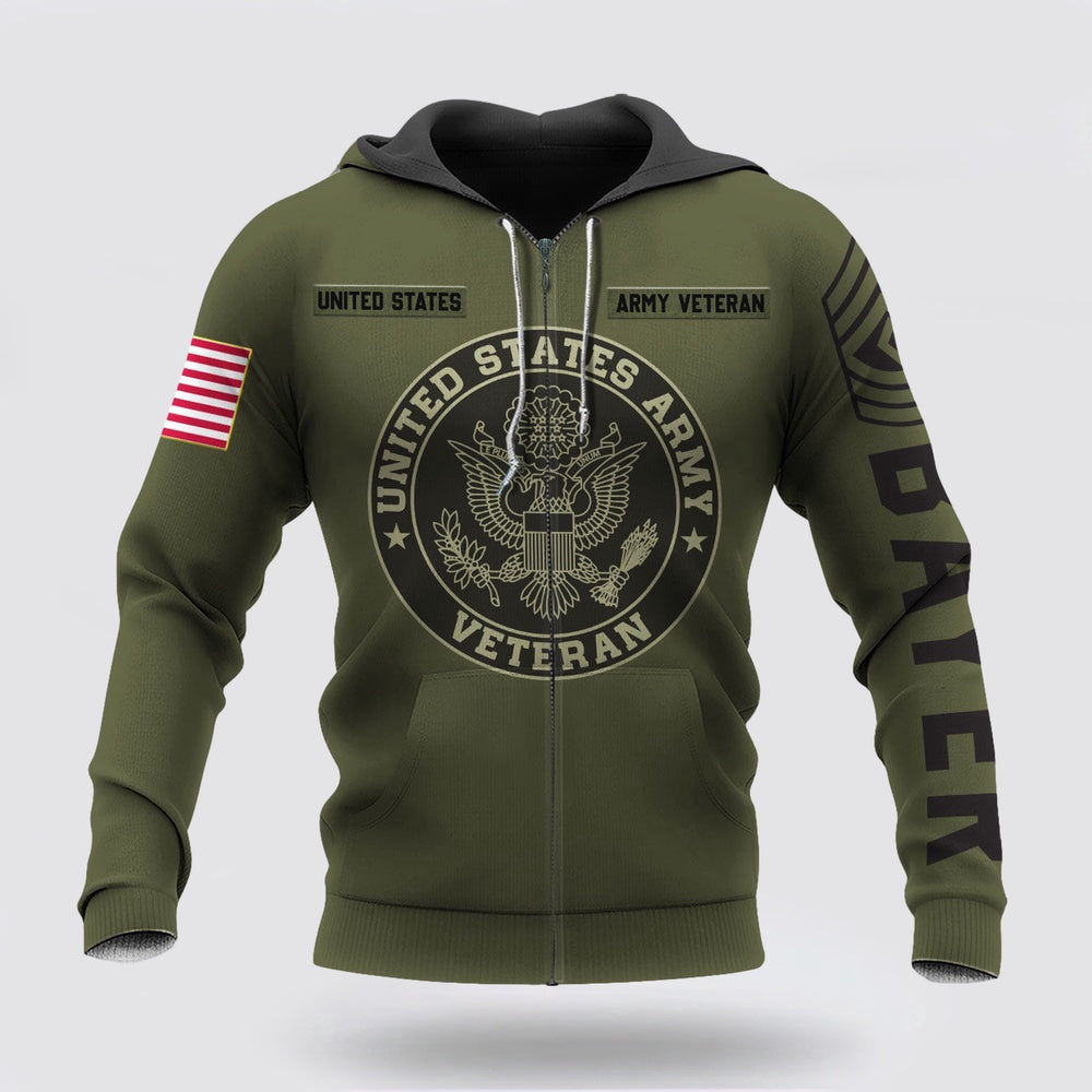 Us Army Hoodie, Veteran US Army Style Custom Hoodie
