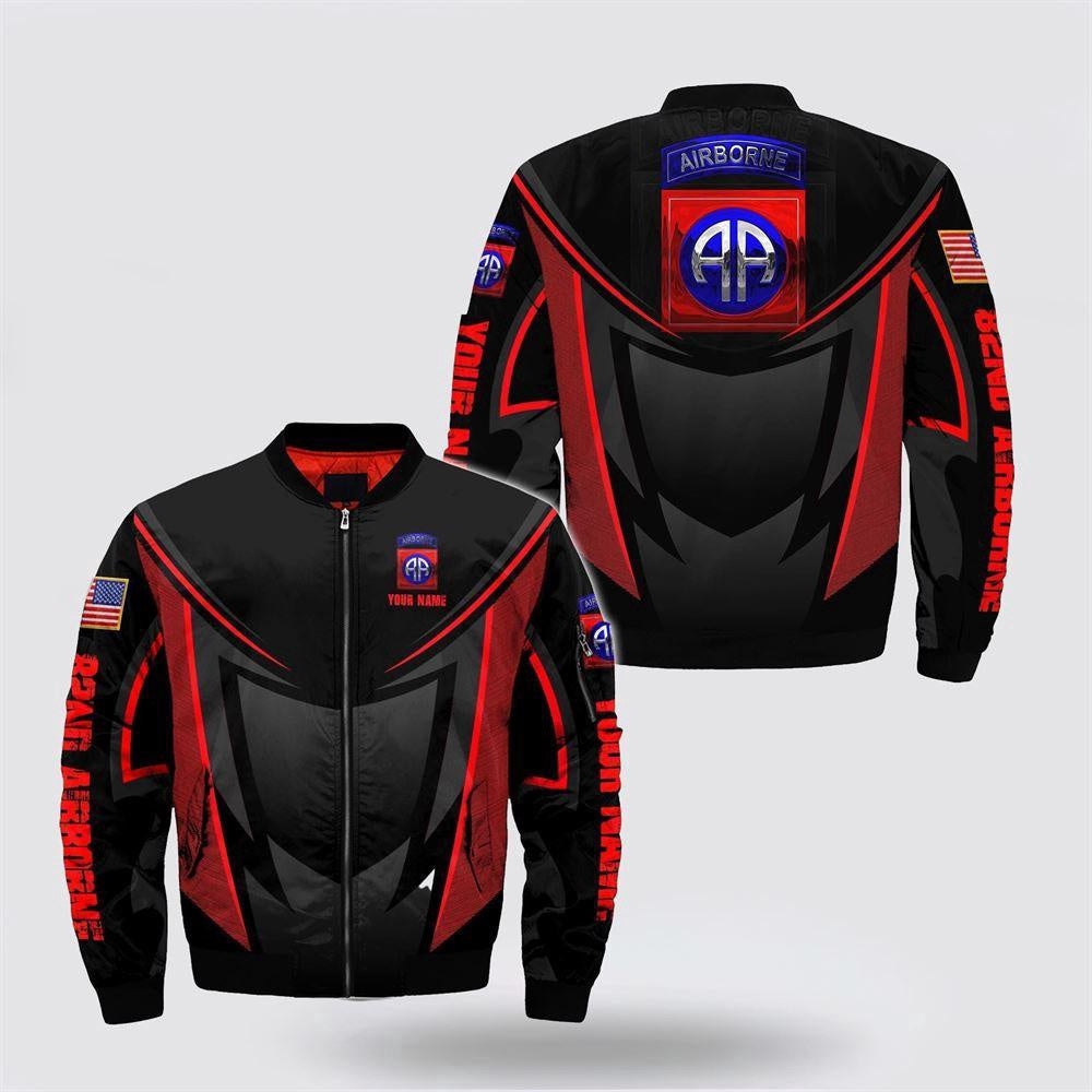 Veterans Bomber Jacket, Custom Name 82nd Airborne Bomber Jacket