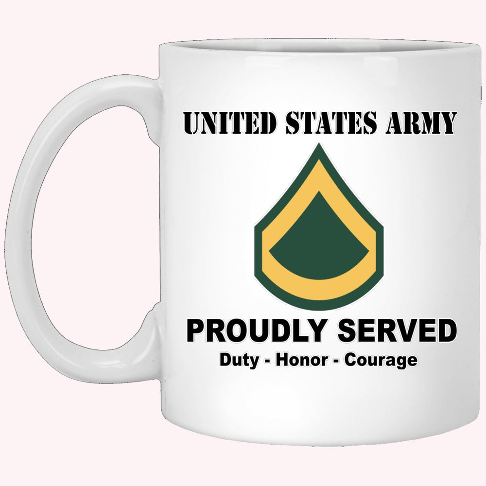 Veterans Mug, Army E-3 PFC E3 Private First Class Ranks White Coffee Mug