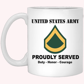 Veterans Mug, Army E-3 PFC E3 Private First Class Ranks White Coffee Mug