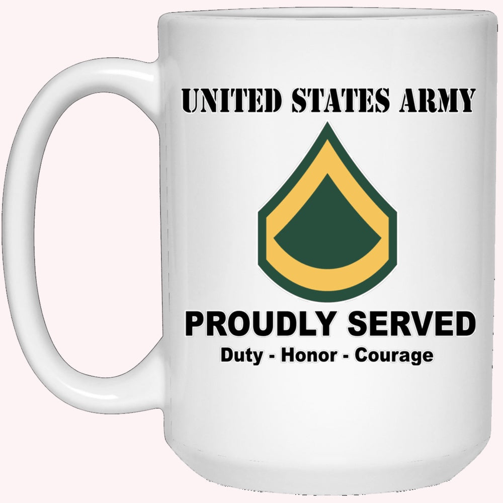 Veterans Mug, Army E-3 PFC E3 Private First Class Ranks White Coffee Mug